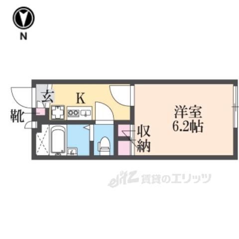 レオパレスニュー猪名寺(1K/2階)の間取り写真