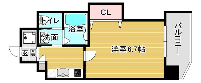 LUXEドーム前I(1K/9階)の間取り写真