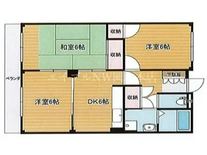 アビタシオン京殿(3DK/4階)の間取り写真