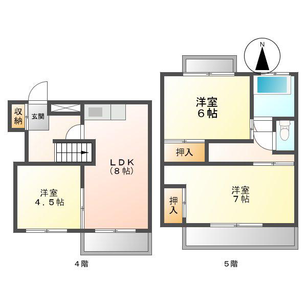 ワイズタウン 3号棟(3LDK/1階)の間取り写真