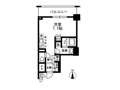 レジディア中落合A棟(ワンルーム/4階)の間取り写真