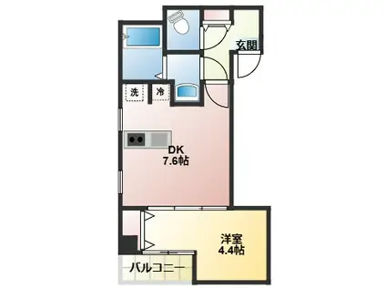 フェリーチェ津田沼(1DK/1階)の間取り写真