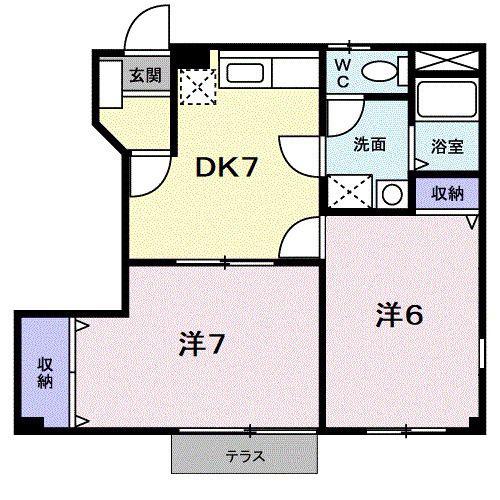 コーポ篠山(2DK/1階)の間取り写真