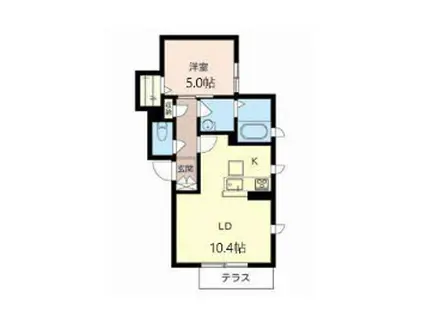 ルミネンスAK(1LDK/1階)の間取り写真