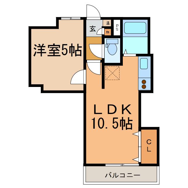サンコーポ(1LDK/1階)の間取り写真