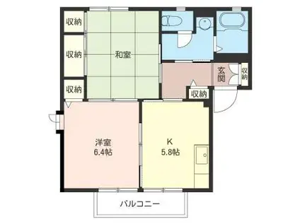 メープルタウンC(2K/2階)の間取り写真