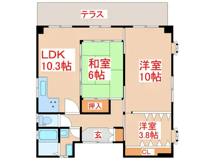 ディスポート III(3LDK/1階)の間取り写真