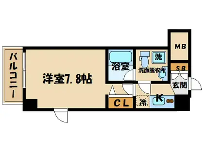 シャルマンパレ神戸花隈(1K/3階)の間取り写真