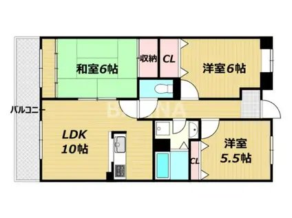 カウル湊(3LDK/1階)の間取り写真