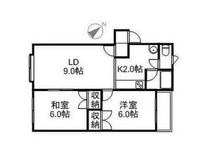 PLAZA IN SHINKAWA(2LDK/2階)の間取り写真