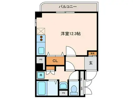 メイフェアハウス三田(ワンルーム/6階)の間取り写真