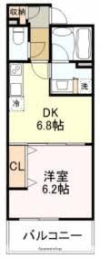 リージア勾当台公園(1DK/6階)の間取り写真