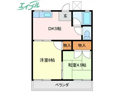 ひろみ荘(2DK/2階)の間取り写真