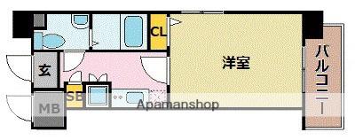 ダイナコートエスタディオ博多(1K/13階)の間取り写真