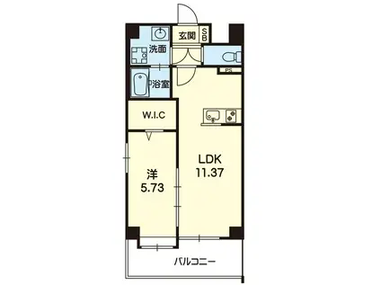 MON REVE新大江(1LDK/4階)の間取り写真