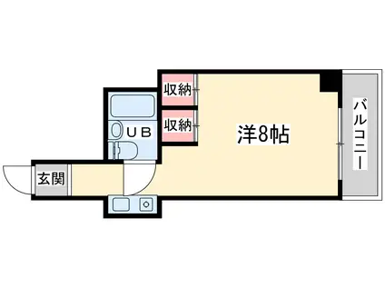 ユニオンハイツ(ワンルーム/3階)の間取り写真