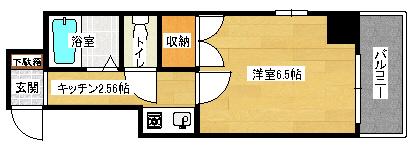 パークリッジMN(1K/4階)の間取り写真