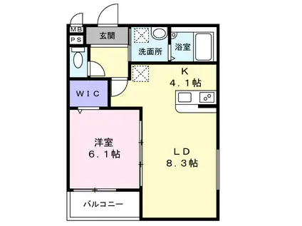グランメゾンゆずり葉1番館(1LDK/1階)の間取り写真