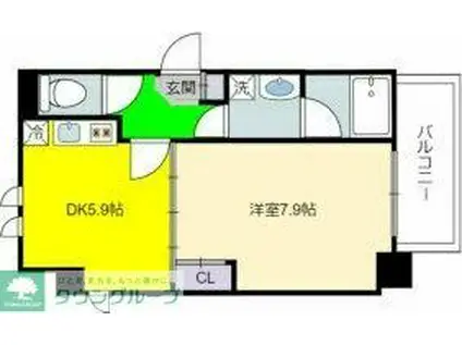 地下鉄桜通線 吹上駅(愛知) 徒歩7分 8階建 築25年(1DK/7階)の間取り写真