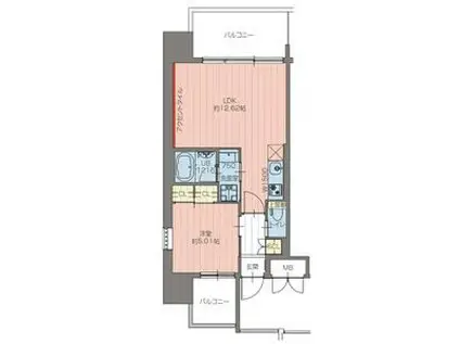 プレジオ三国EURO(1LDK/9階)の間取り写真