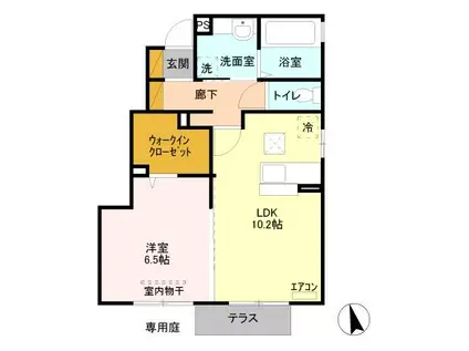 すいよう(1LDK/1階)の間取り写真