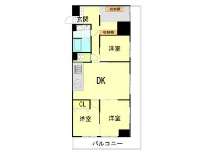 エンゼルハイム綱島第2(3DK/2階)の間取り写真
