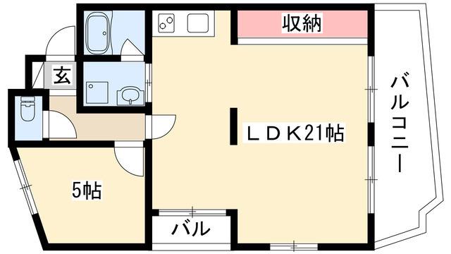 鉄村マンション(1LDK/2階)の間取り写真