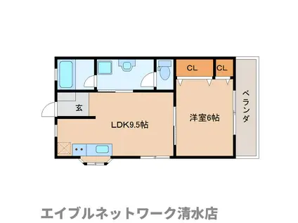 ライフクレストII(1LDK/2階)の間取り写真