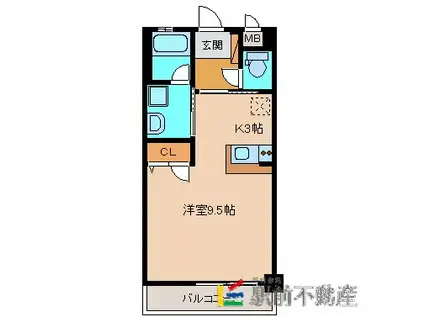 レジデンス蔵上(1K/4階)の間取り写真
