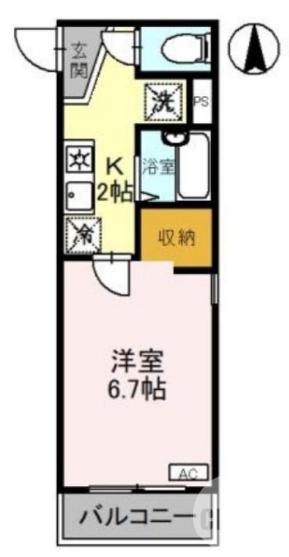 ネオハース金岡(1K/2階)の間取り写真