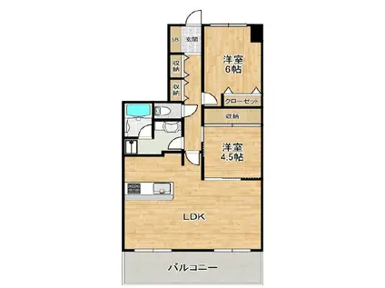 アルファステイツ朝霧丘(2LDK/3階)の間取り写真