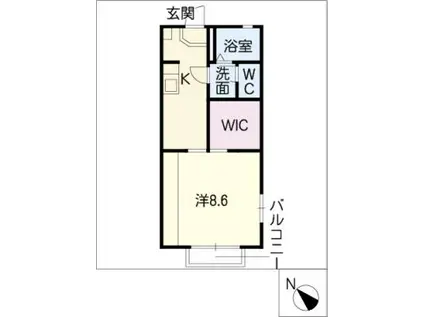 ディアス神ノ輪(1K/1階)の間取り写真