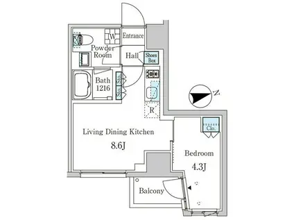 ザ・ライオンズフォーシア外神田(1LDK/6階)の間取り写真