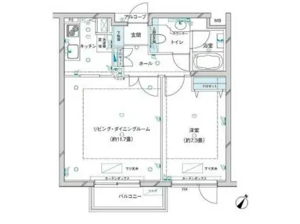 参宮橋 マンション(1LDK/2階)の間取り写真