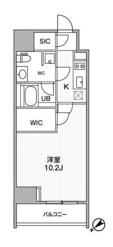 ALTERNA恵比寿(1K/15階)の間取り写真