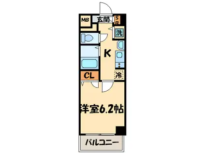 プレサンス京都鴨川彩華(1K/4階)の間取り写真