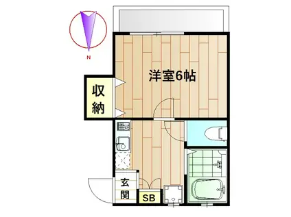 ラ・キャトル(1K/1階)の間取り写真