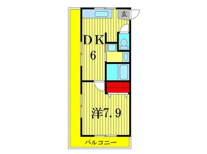 太田興産ビル(1DK/2階)の間取り写真