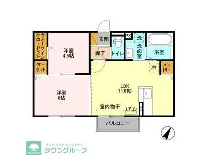 ヴァイスハウス(2LDK/2階)の間取り写真