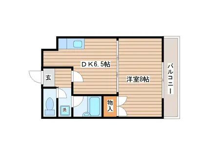 グランカーサ秀(1DK/2階)の間取り写真