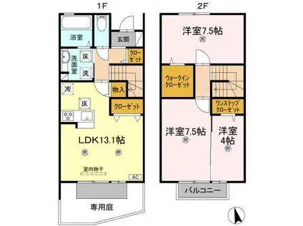 ル・ポタジェ(3LDK/1階)の間取り写真