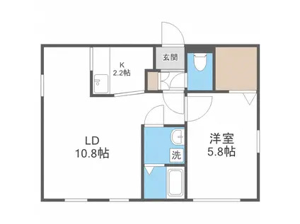 CRES920(1LDK/2階)の間取り写真