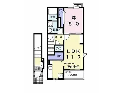 JR東北本線 須賀川駅 バス乗車時間:4分 最寄りバス停で下車 徒歩7分 2階建 築10年(1LDK/2階)の間取り写真