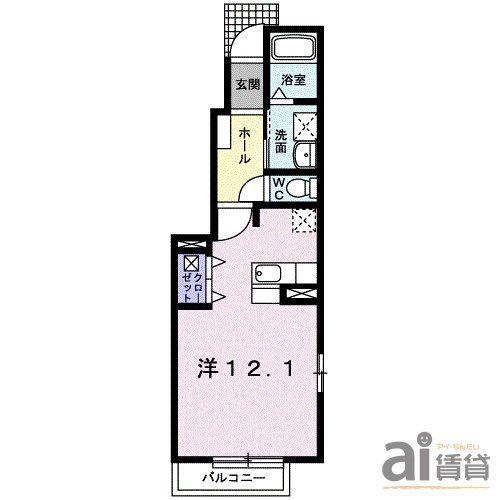 セレーノ(ワンルーム/1階)の間取り写真