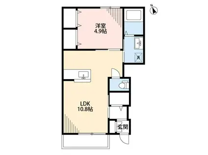 クレール松葉 III(1LDK/1階)の間取り写真