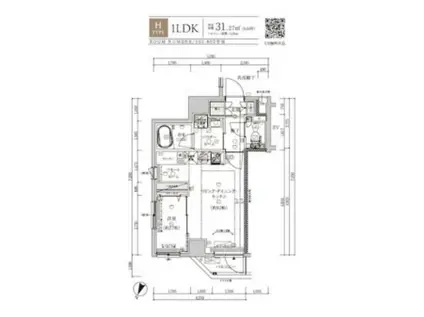メインステージ下赤塚(1LDK/5階)の間取り写真