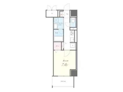 プレミアムコート新栄(1K/7階)の間取り写真