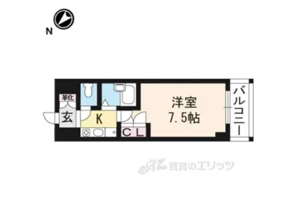 アイランド小野山(1K/4階)の間取り写真