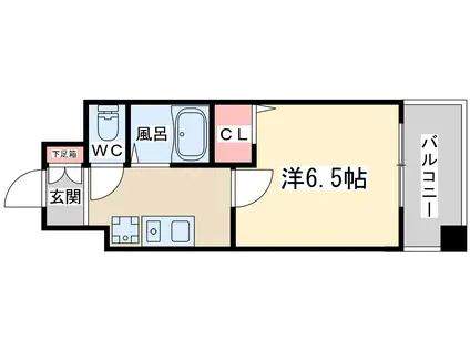 ホープシティー天神橋(1K/9階)の間取り写真