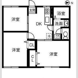フォーブルA(3DK/1階)の間取り写真